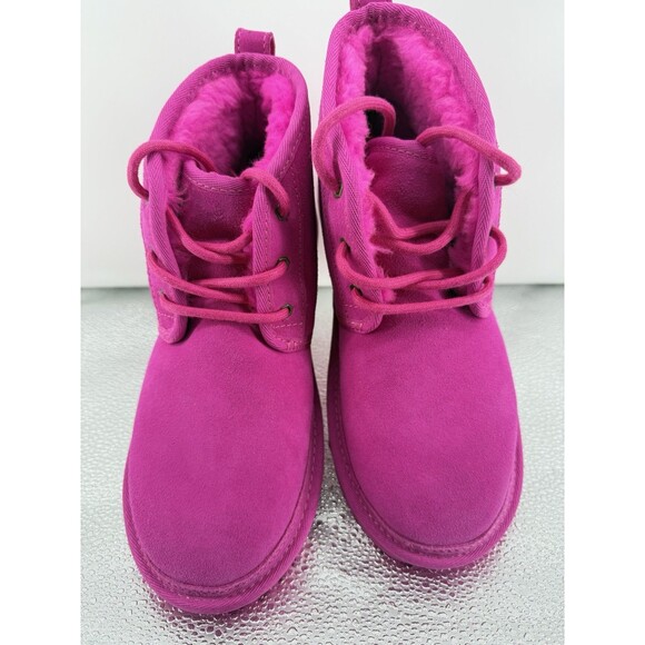 UGG Pink Neumel Suede Chukka Boots Women’s Size 5 Plush - Picture 1 of 5